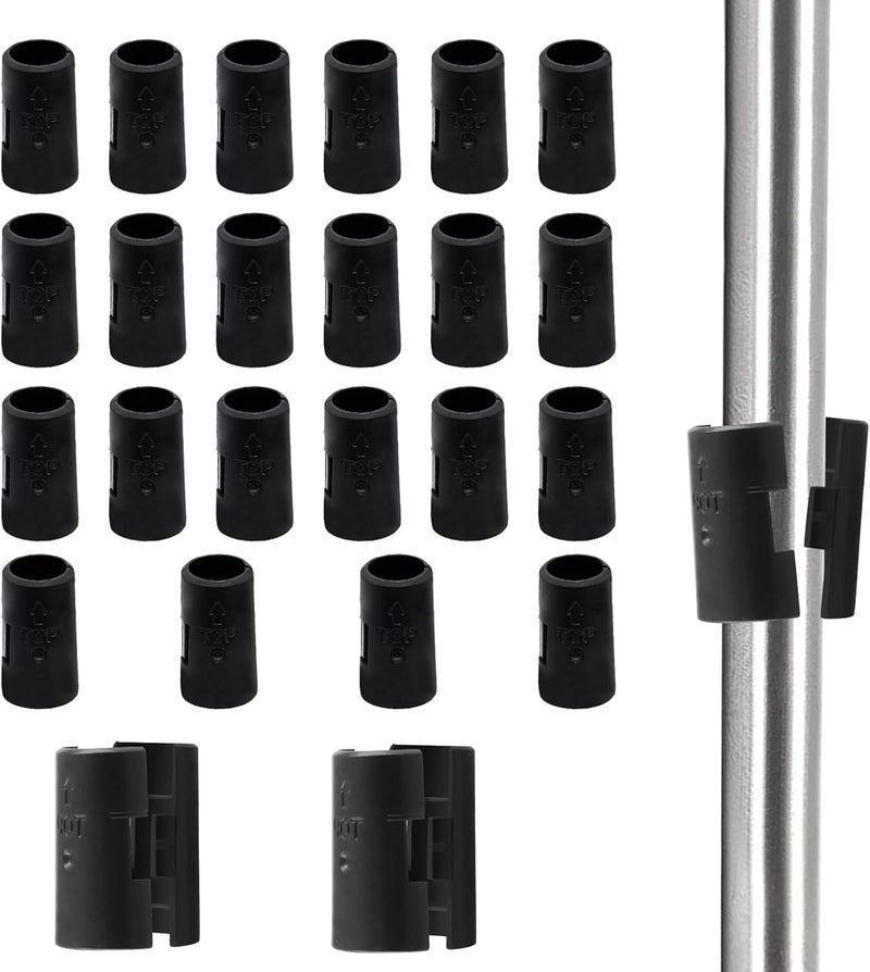Moicstiy 100 Pack 3/4 Inch Wire Shelving Shelf Lock Clips, Plastic Shelving Clips Replacement Black Sleeve Shelf Clips for Less Than 3/4 Inch Pole(50 Pair) - Image 1